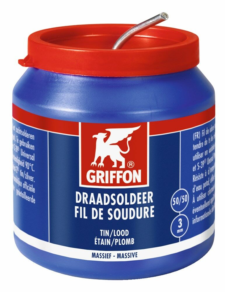 Griffon draadsoldeer 50/50 massief dia 3mm (500gr)