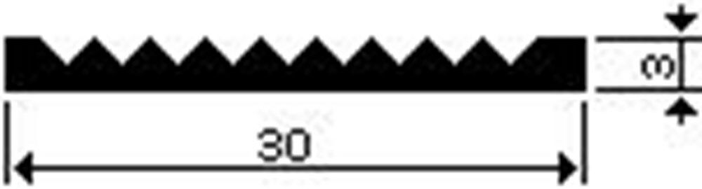Slijtstrip alu brute 30x3mm ongeboord (2mtr)