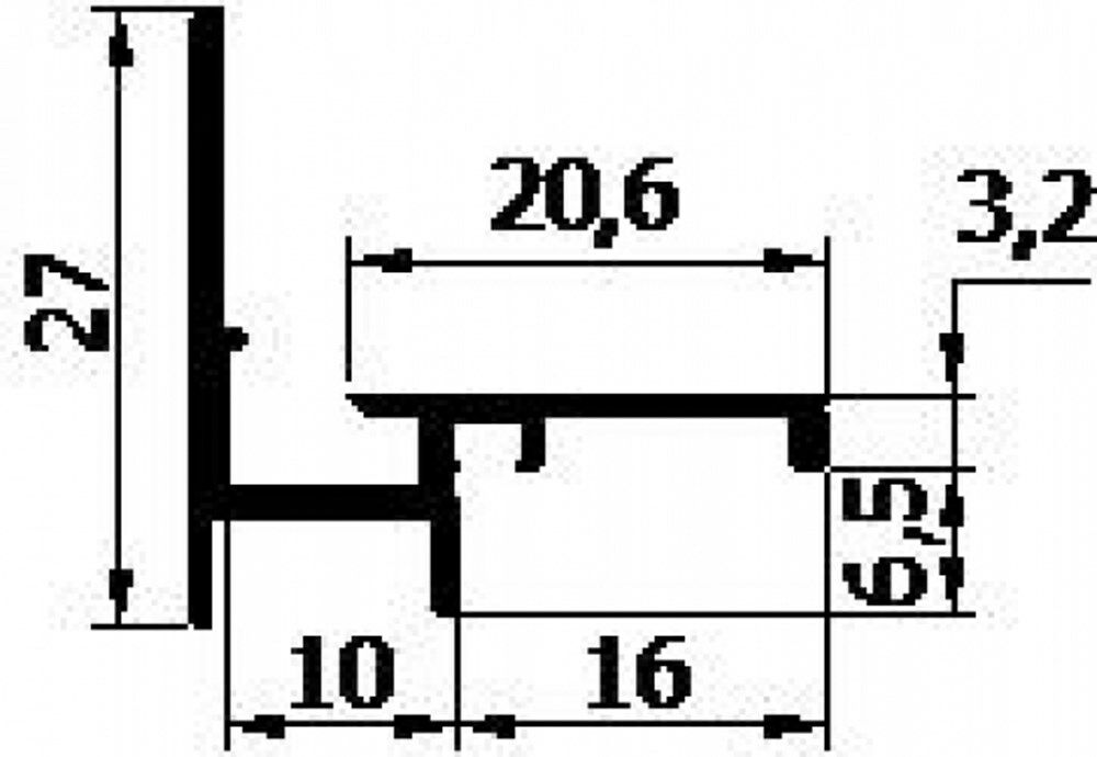 Beglazingsprofiel LU.G5.3 alu geanodiseerd