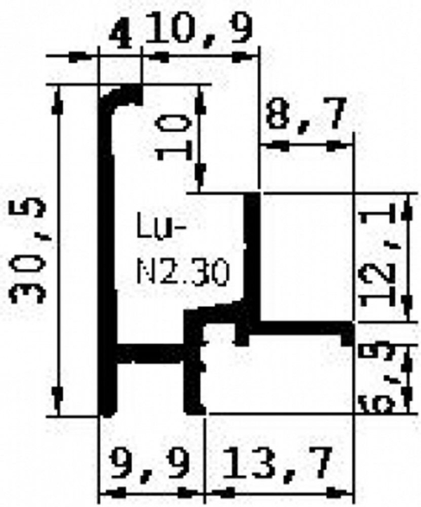 Aanslagprofiel N2 geanodiseerd