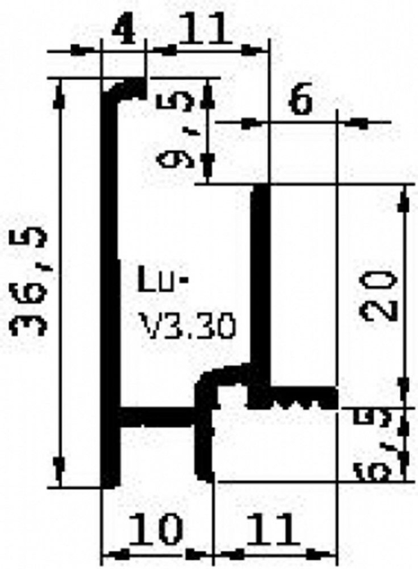 Aanslagprofiel LU.V3.30 geanodiseerd