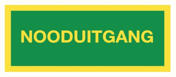 Bord pvc Lumilight tekst Nooduitgang 120x310mm