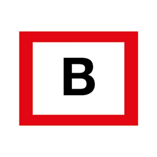 Bord brandpreventie -B- 150x200mm kunststof