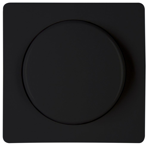 Paris afdekplaat voor druk-draai wisseldimmer mat zwart