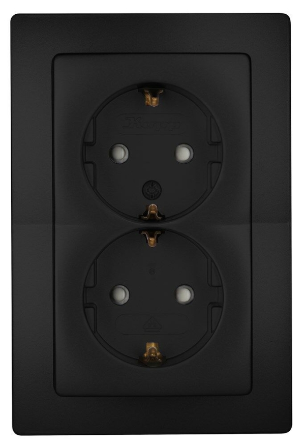 Paris wandcontactdoos RA KV 2-voudig mat zwart