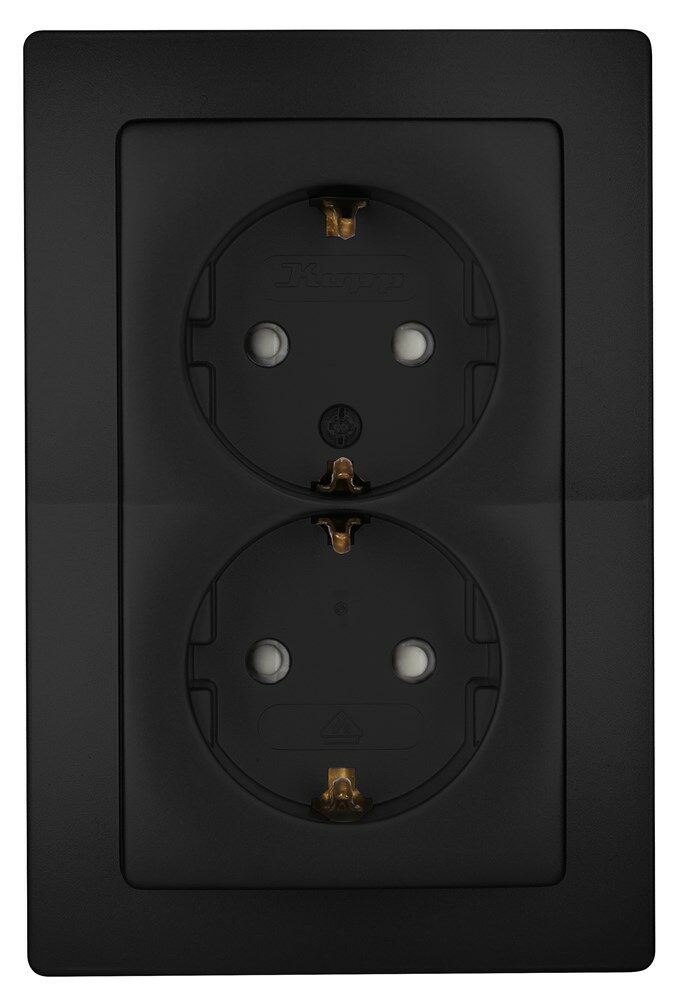 Paris wandcontactdoos RA KV 2-voudig mat zwart