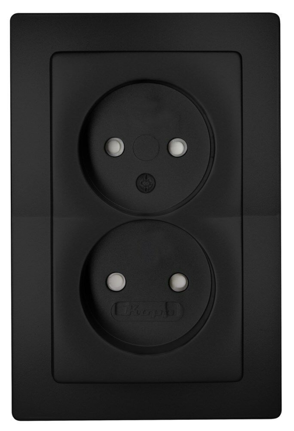 Paris wandcontactdoos 2-voudig KV mat zwart