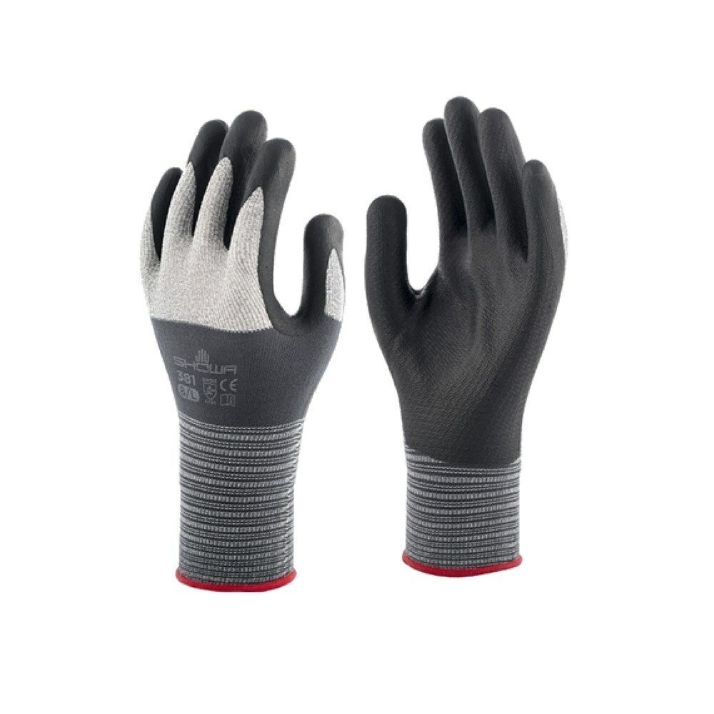 Handschoen Showa 381 grijs lichtgewicht maat 9/XL
