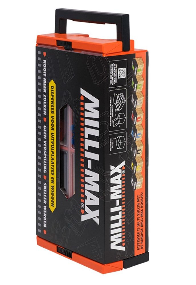 Milli-Max dispenser leeg tbv vulplaten/vulplaat