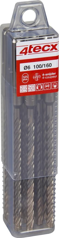 4tecx SDS+ hamerboor 4 snijder box 10 stuks 14,0 x 150/210mm