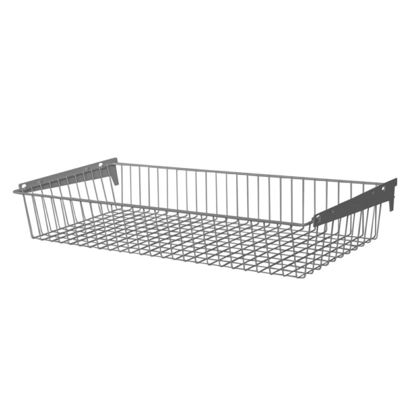 Drahtkorb H.120mm B.800mm T.350mm weißalu.m.2 Trägern ELEMENT SYSTEM