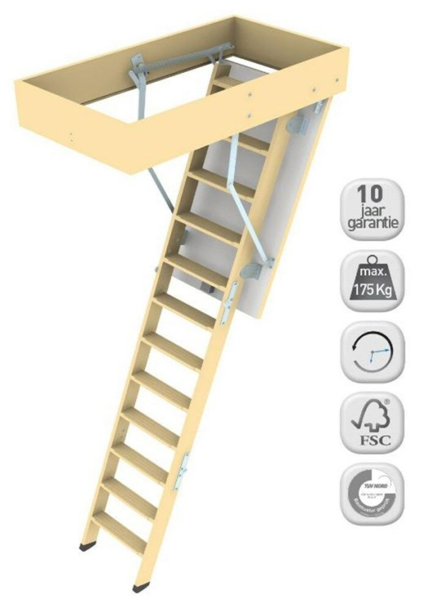 Novoferm vlieringtrap 1300 3-dlg 70x120x20cm