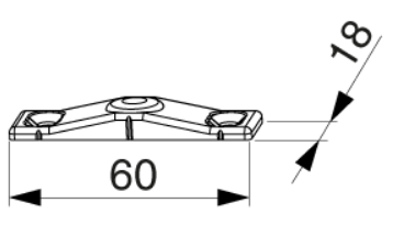 Hefwigplaat hout 17mm vlak zilverlook