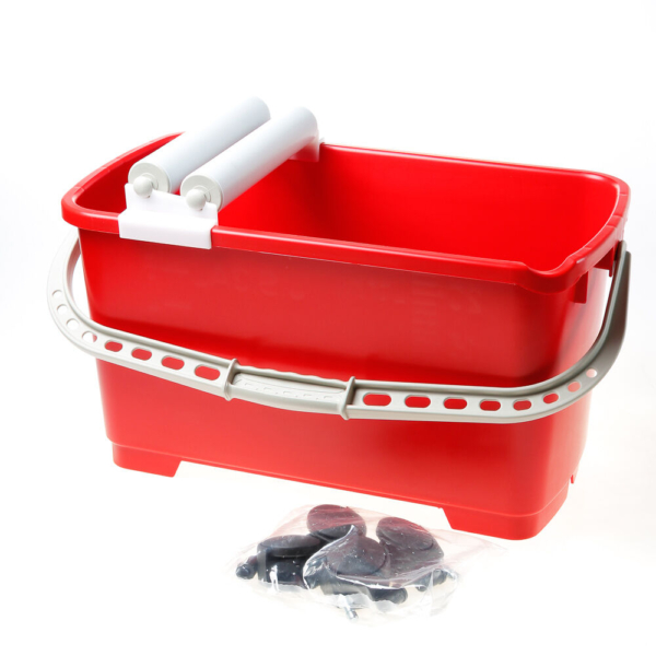 Tegelemmer+rolset+wielen rood 22ltr.