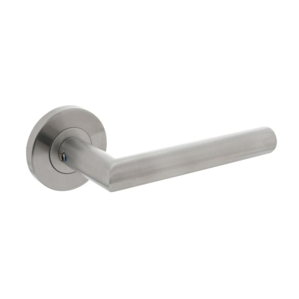 Gatdeel rechts Hoek 90°op rozet neutraal RVS