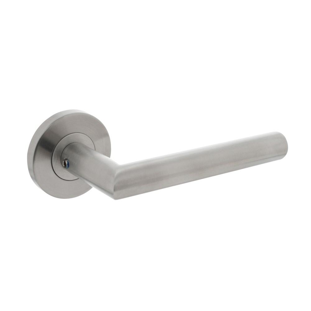 Gatdeel rechts Hoek 90°op rozet neutraal RVS