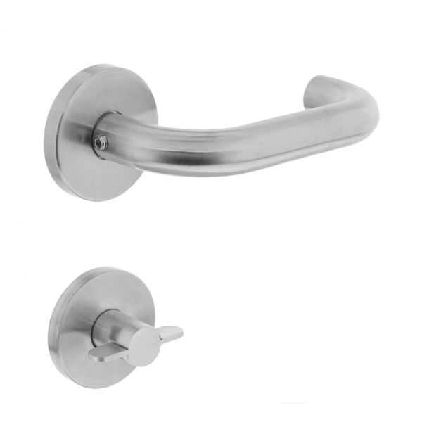 Deurkruk Rond op rond rozet met WC8mm RVS