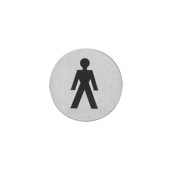 Pictogram herentoilet zelfklevend rond rvs ge