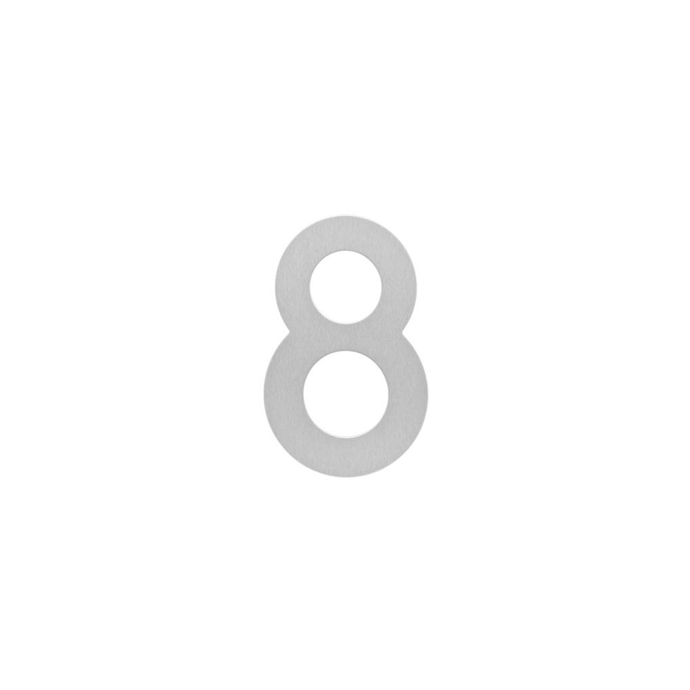 Huisnummer 8 150x2mm rvs geborst.