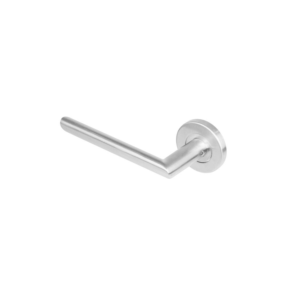 Gatdeel links 1273 ovaal Hoek 90°op rond rozet staal met 7mm nok RVS