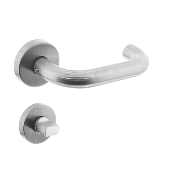 Deurkruk Rond met geveerde rozet met WC8mm ATP RVS