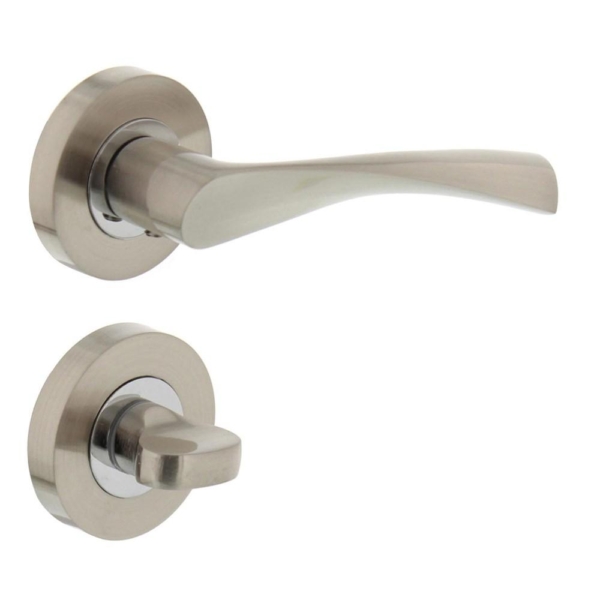 Deurkruk 1687 Giussy op rond rozet 7mm nokken met WC6mm nikkel mat