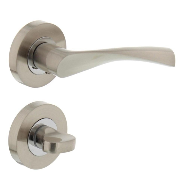 Deurkruk 1687 Giussy op rond rozet 7mm nokken met WC8mm nikkel mat