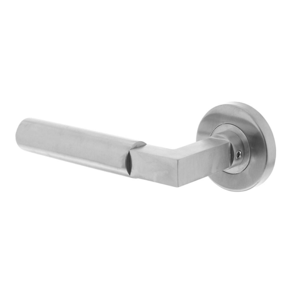 Gatdeel links 0379 Bau-stil op rozet rond staal met 7mm nok RVS