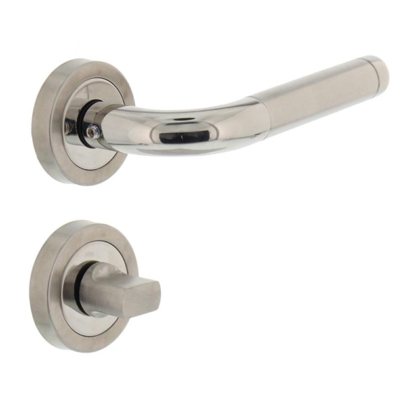 Deurkruk Agatha met geveerde rozet met WC8mm ATP RVS