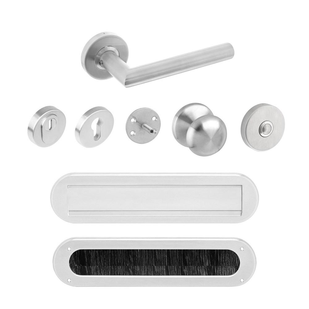 Voordeurset VH-beslag SKG*** rond rozet rvs g