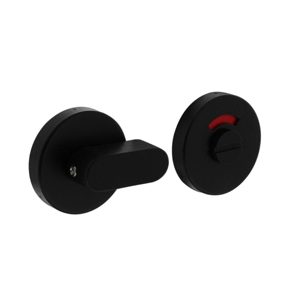 WC-sluiting 8mm staal verdekt ø53x10mm met comfortknop rvs zwart