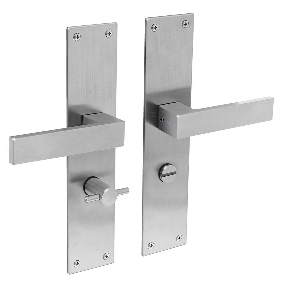 Deurkruk Amsterdam met schild 255x55x2mm WC63/8 rvs