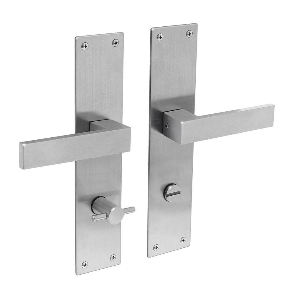 Deurkruk Amsterdam met schild 255x50x2mm WC78/8 rvs