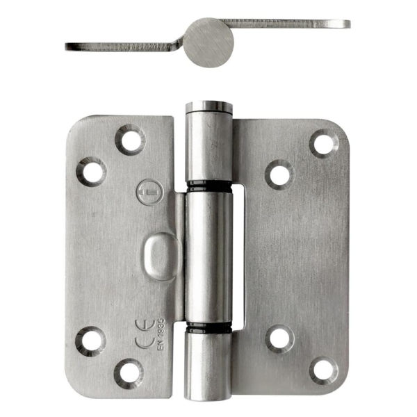 Glijlagerscharnier afgerond 89x89x3 DIN links/rechts CE (EN1935: 2002) rvs geborsteld - Geen schroev