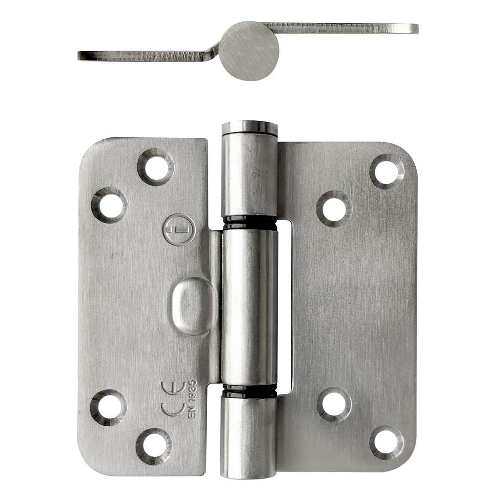 Glijlagerscharnier afgerond 89x89x3 DIN links/rechts CE (EN1935: 2002) rvs geborsteld - Geen schroev