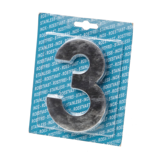 Huiscijfer rvs 120mm nr 3