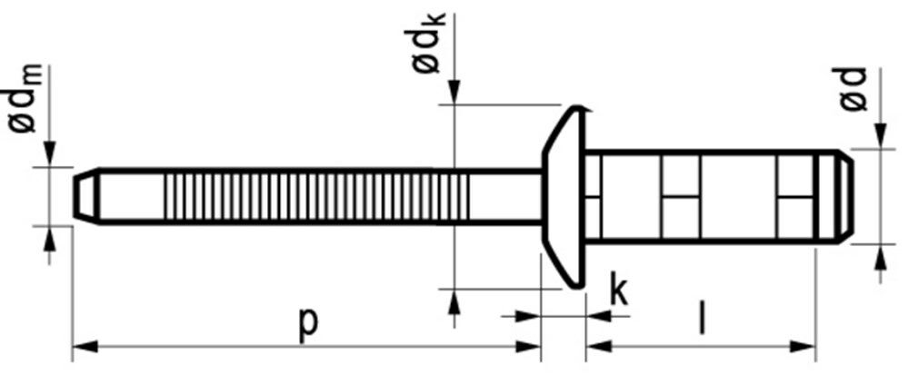 BLINDKLINKN. PLIA 4.0X12 /500