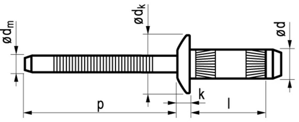 BLINDKLINKNAGEL 4.8X9.0/500