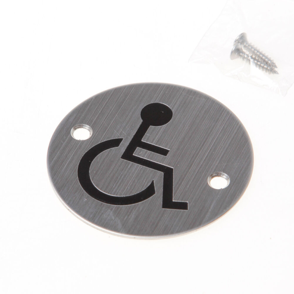 *Pictogram rvs Ø76mm invalidetoilet