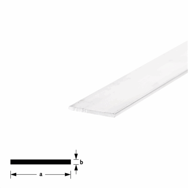 Platprofiel alu brute 15x2mm (1mtr)