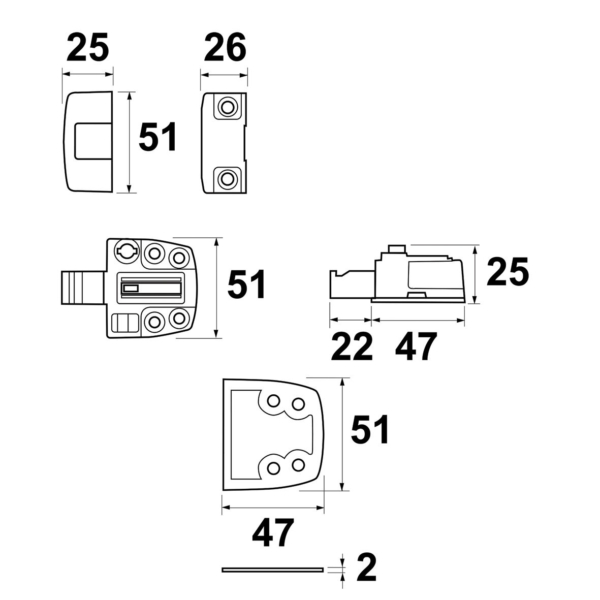 3015-oplegslot/gelijkliggend/wit-kst