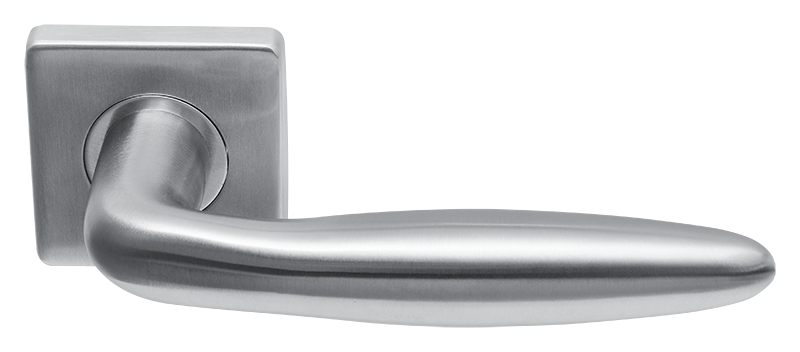 Deurklink Luno massief op vierkant rozet geveerd