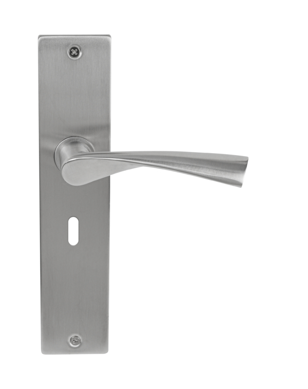 Deurklink Quadro massief op langschild sleutelgat 56mm