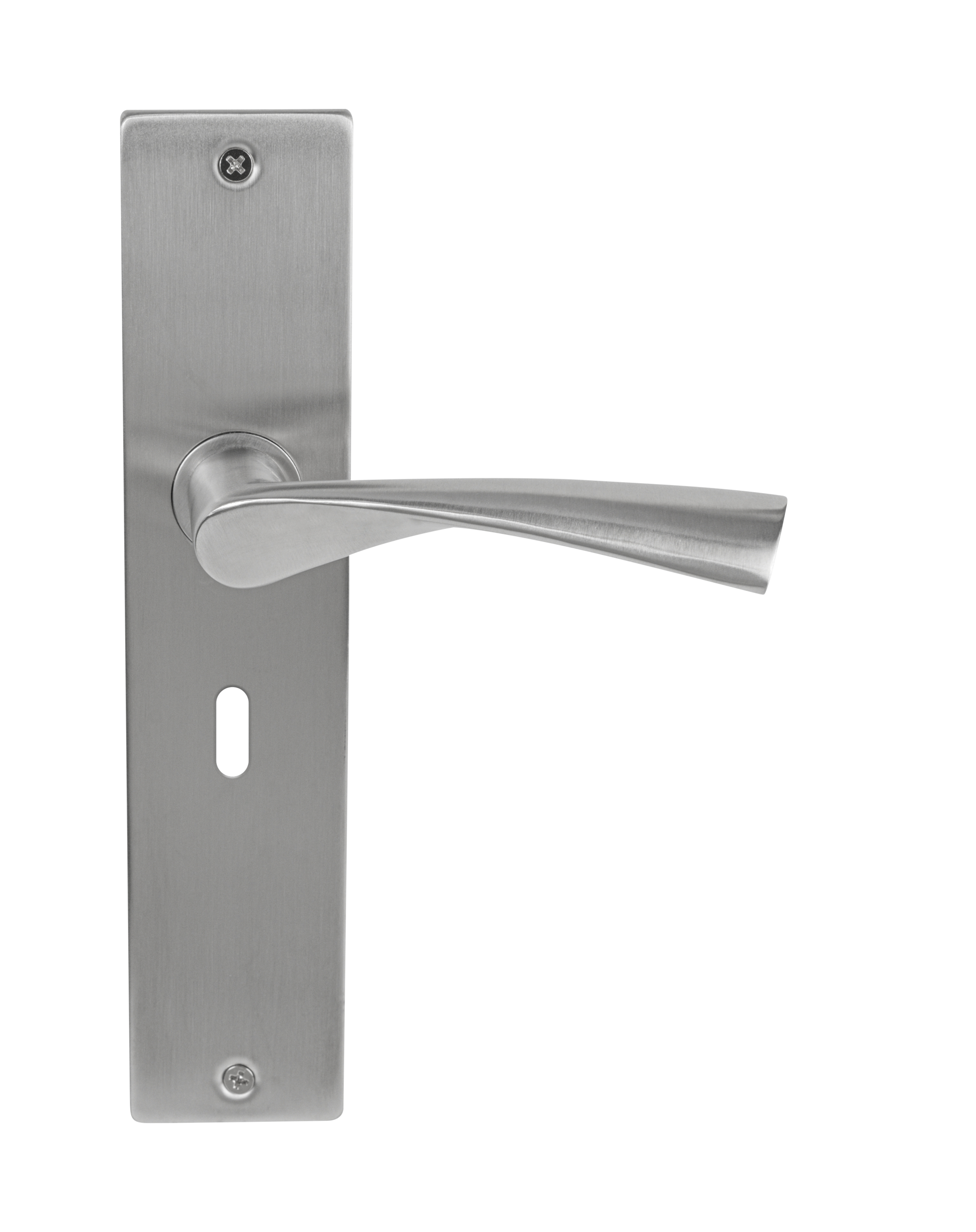 Deurklink Quadro massief op langschild sleutelgat 56mm