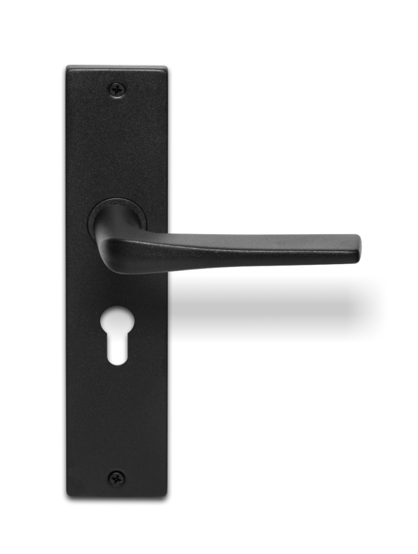 Deurklink Arcos massief zwart op langschild PC55