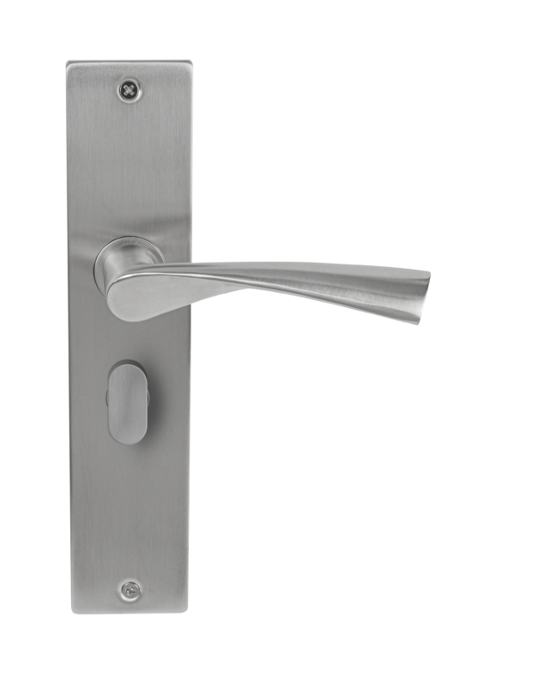 Deurklink Quadro massief op langschild vrij- en bezet 63mm