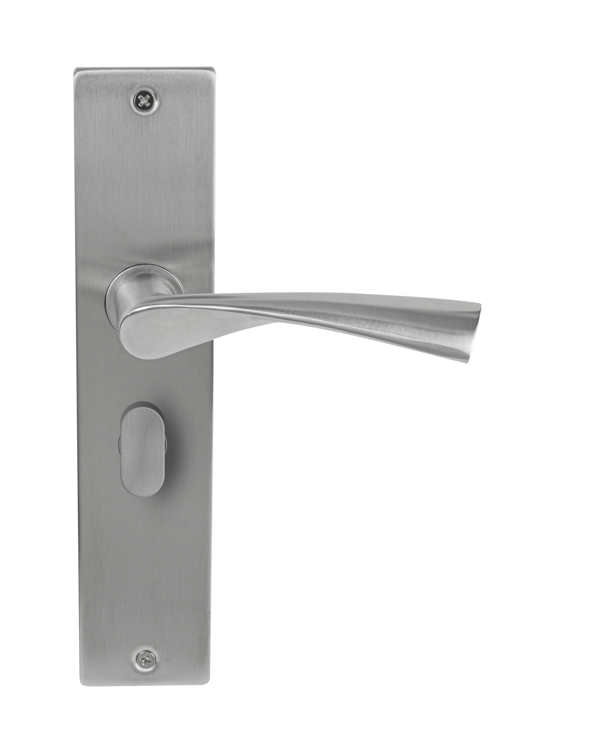 Deurklink Quadro massief op langschild vrij- en bezet 63mm