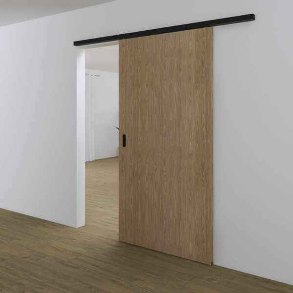 Xperta set 3m rail - Zwart - wand z. vloerpl. - Enkele deur - Deurdikte 50-55mm - Dubbele softclose - opbouw