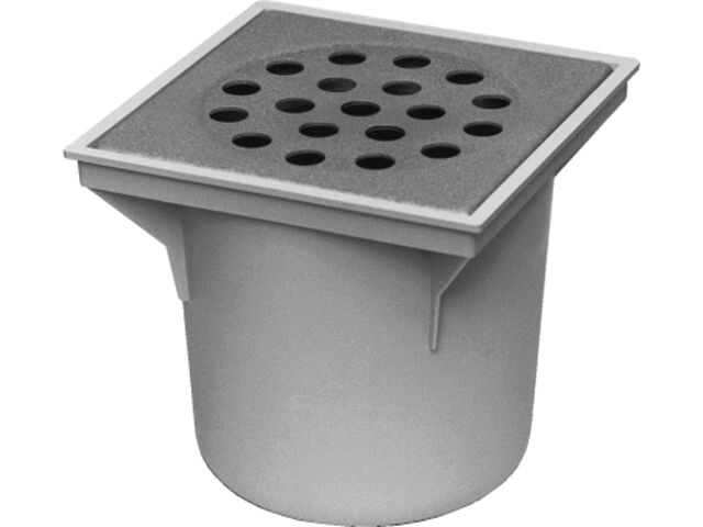 Vloerput pvc/rvs 200x200 o.u 402