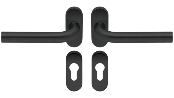 Deurkruk op rozet LIDO zwart ovaal rozet PC